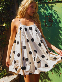 dot the I polka-dot trapeze mini dress