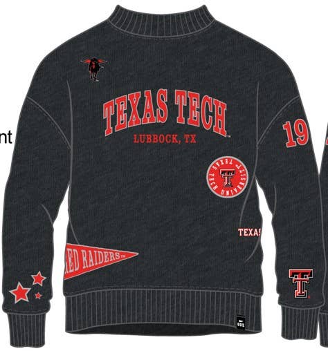 texas tech all over scatter oversized funnel neck