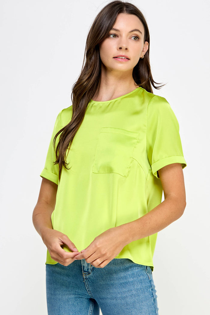 easy does it satin pocket tee