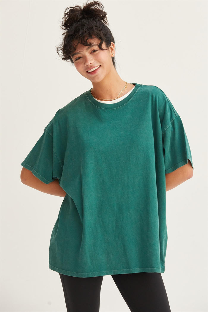 laid back oversized tee | dark green