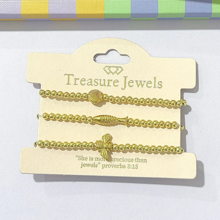 seaside treasures gold bracelet set