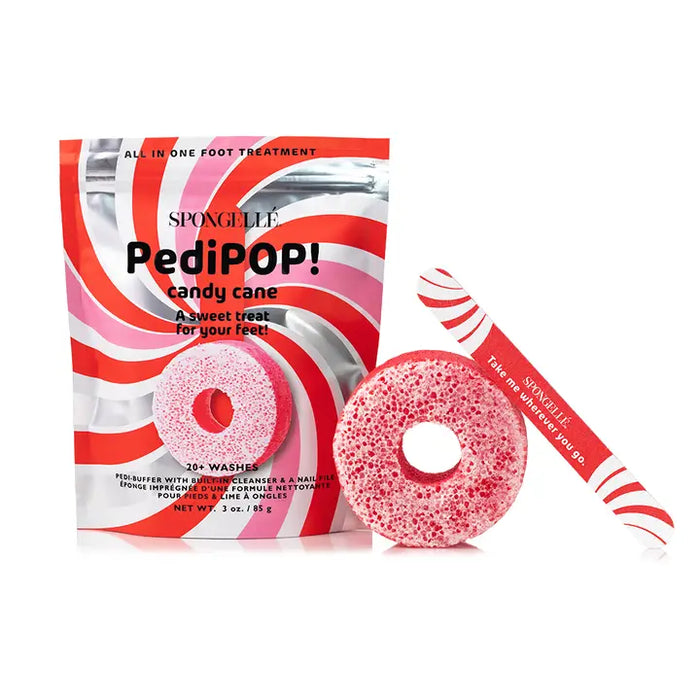 spongelle | Candy Cane Holiday Pedipop Pedi Buffer