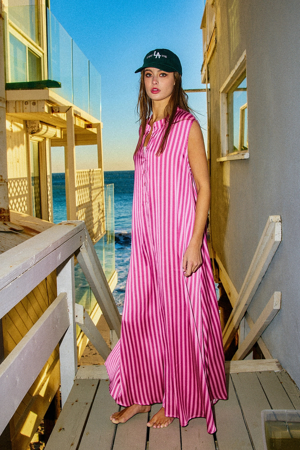 happy lines striped romper