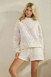 quincy textured mockneck sweatshirt