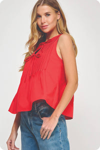 bailey pin-tuck tie detail tank