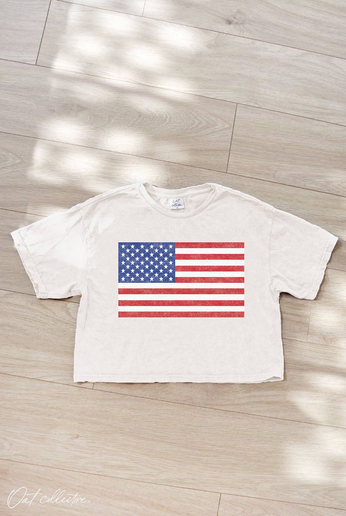american flag cropped tee