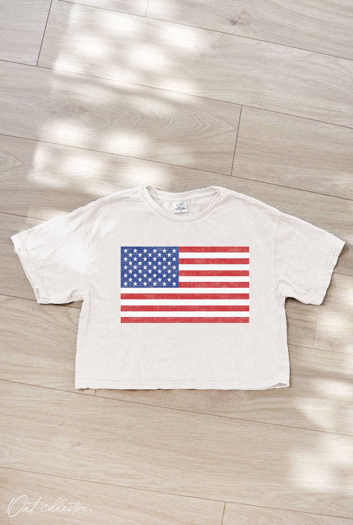 american flag cropped tee