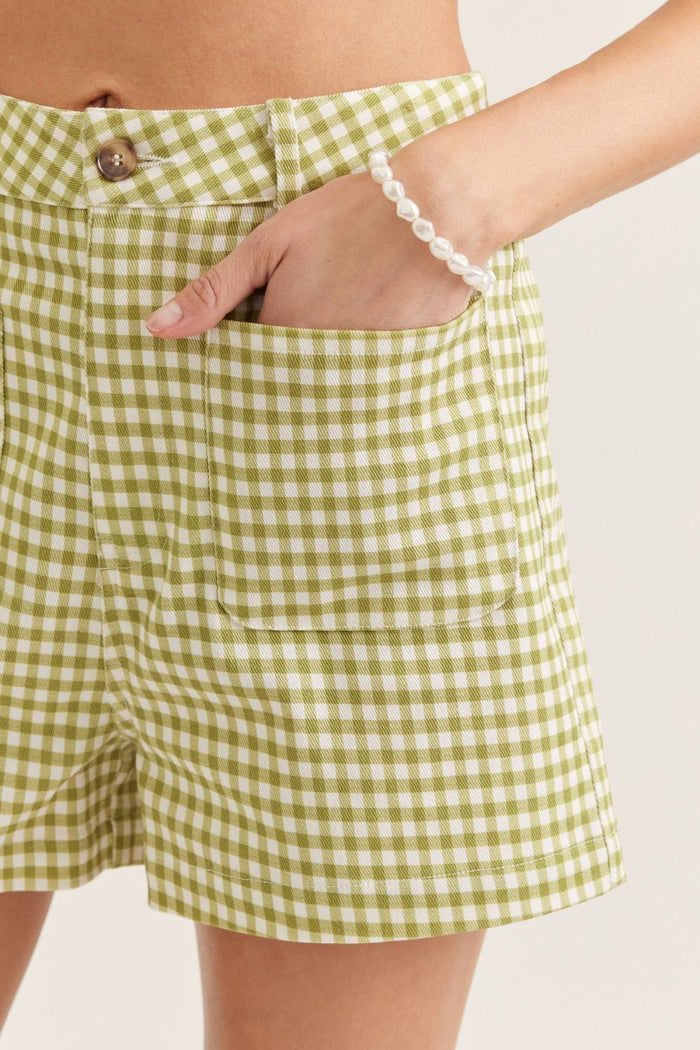 check on it gingham shorts