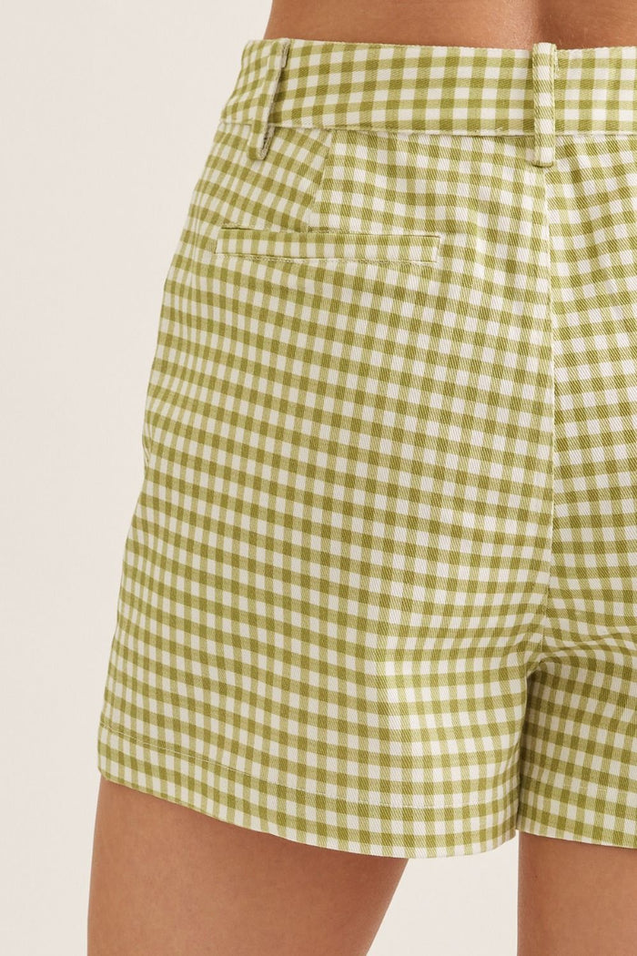 check on it gingham shorts