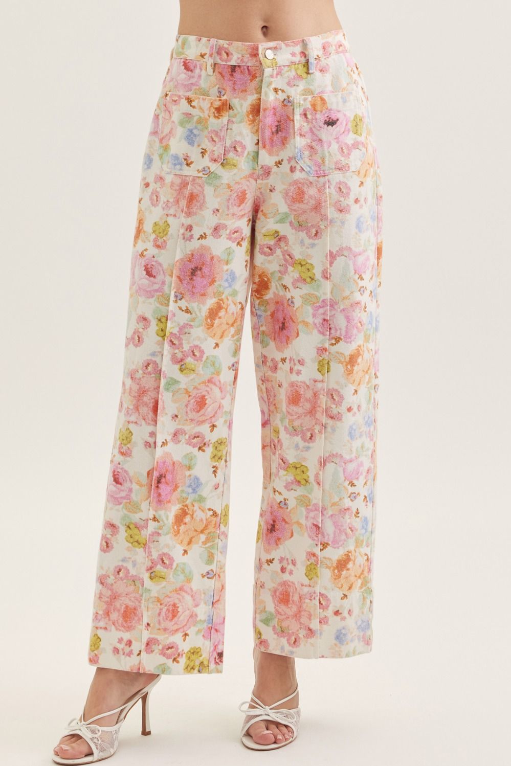 in bloom floral wide-leg pant