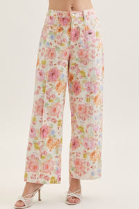 in bloom floral wide-leg pant