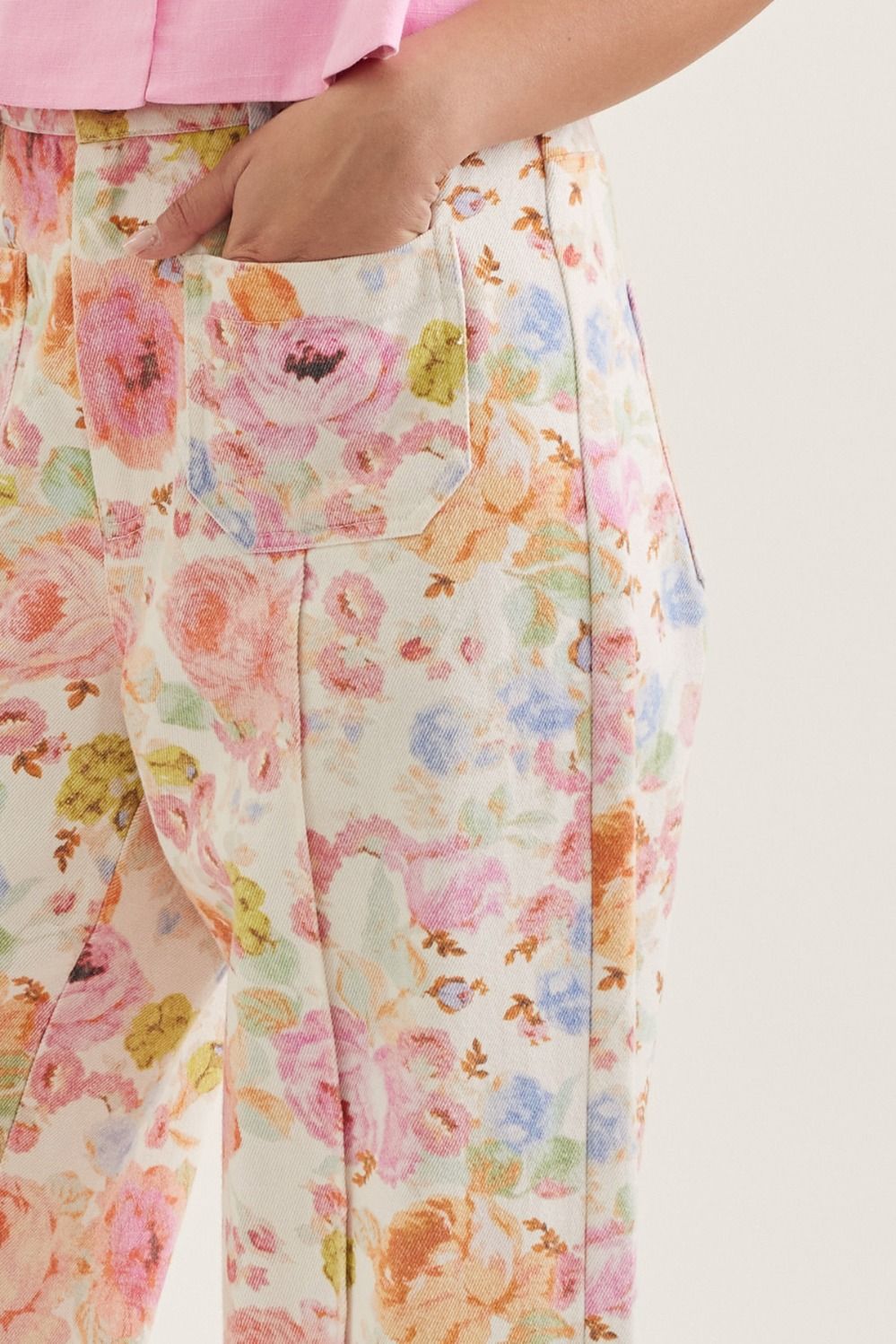 in bloom floral wide-leg pant