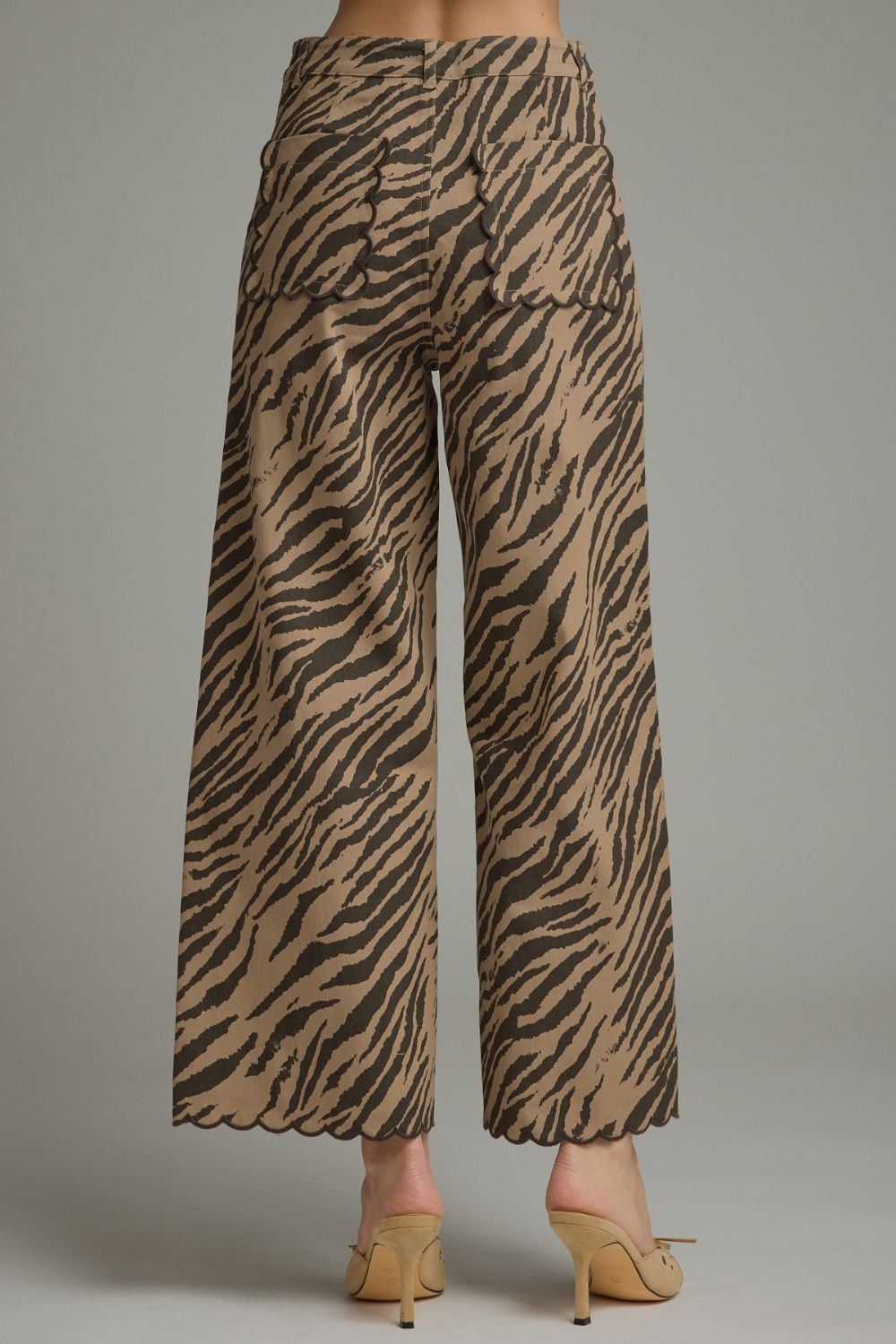 a step above scallop trim zebra pants