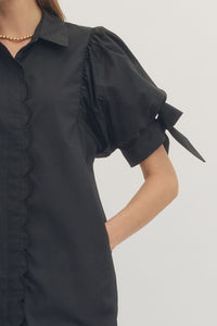 willing to take it scalloped detail dress