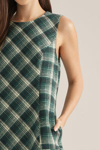 spruce it up plaid babydoll dress