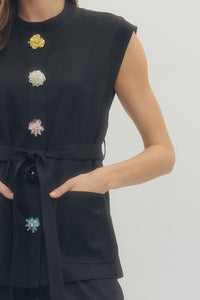 eloise embellished self-tie top