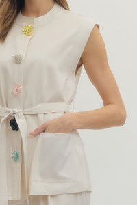 eloise embellished self-tie top