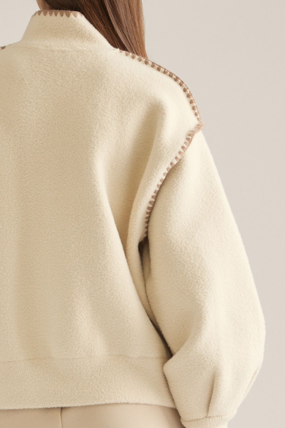 soft spot whipstitch trim jacket