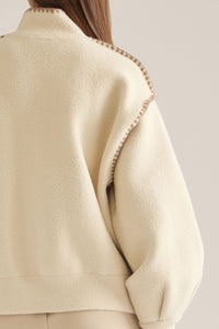 soft spot whipstitch trim jacket