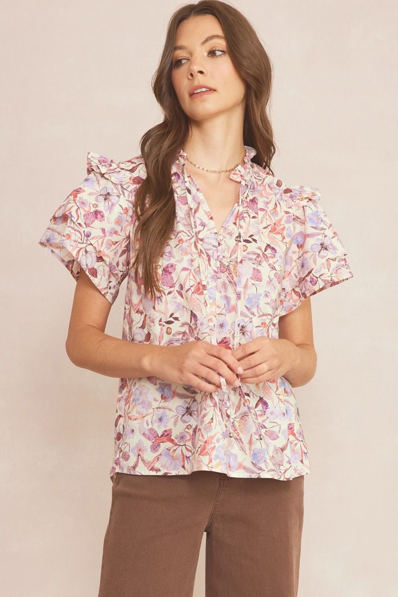 fall florals blouse