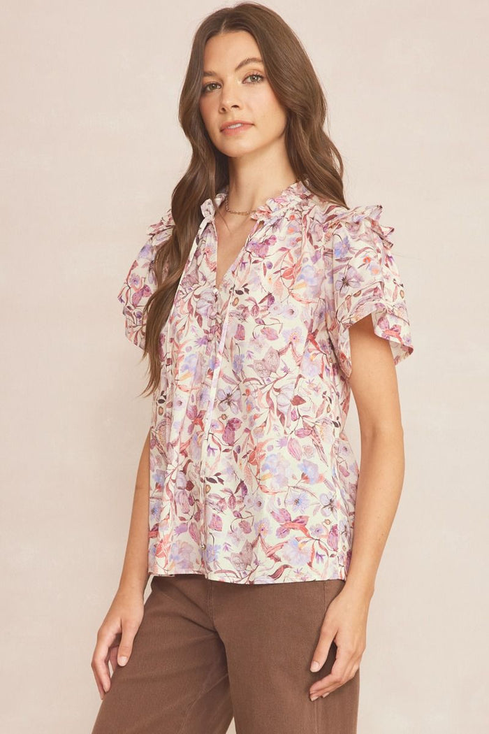 fall florals blouse