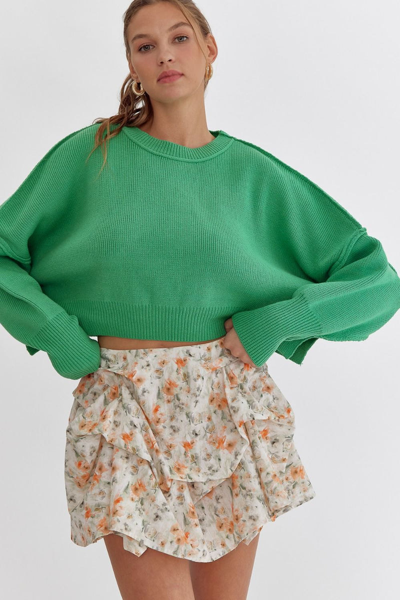 charmingly casual crop sweater