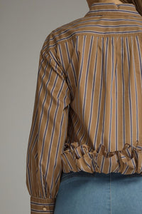 talk soon ruffle button-up