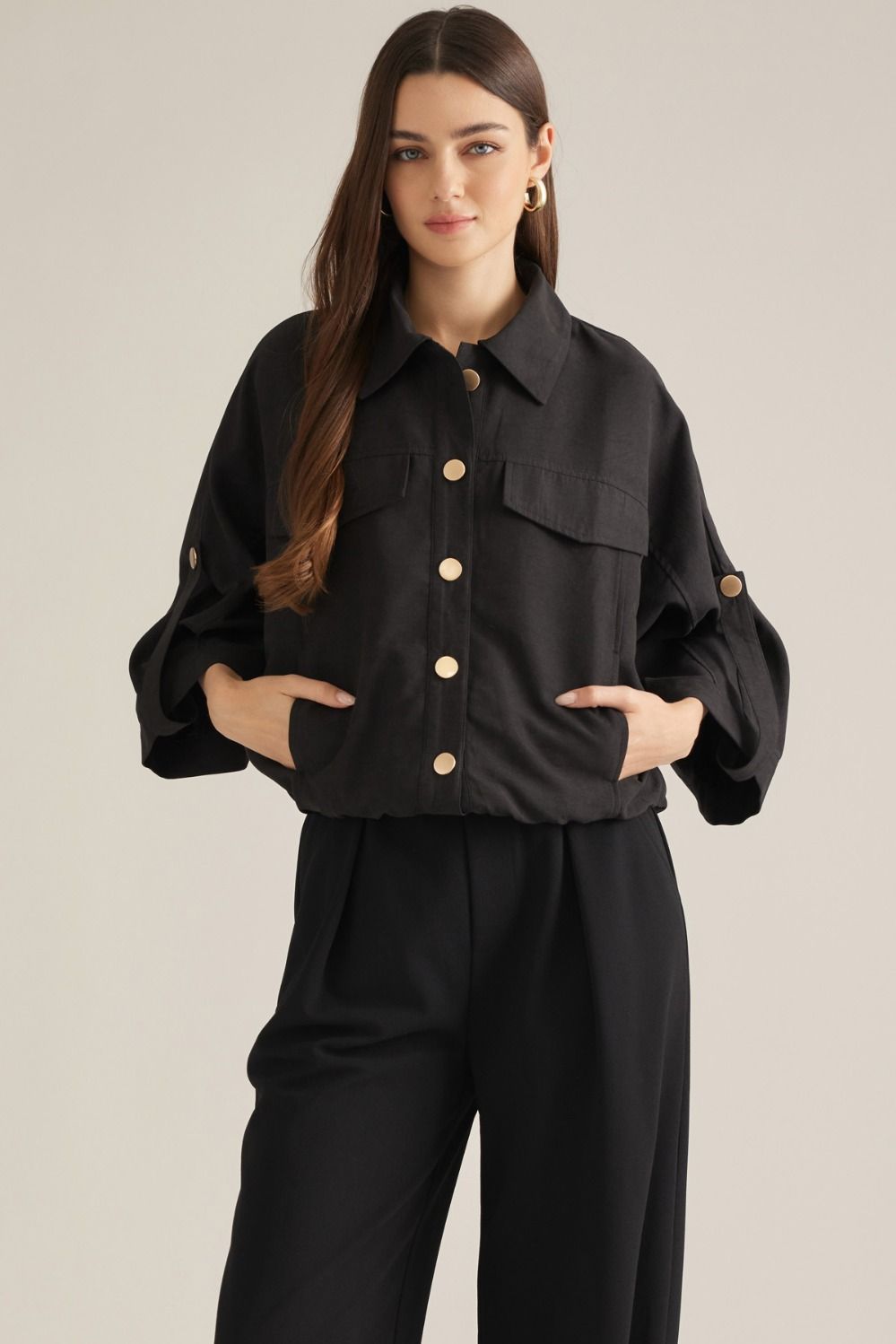 street style button-up top