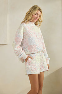 quincy textured mockneck sweatshirt