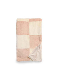 check faux fur blanket