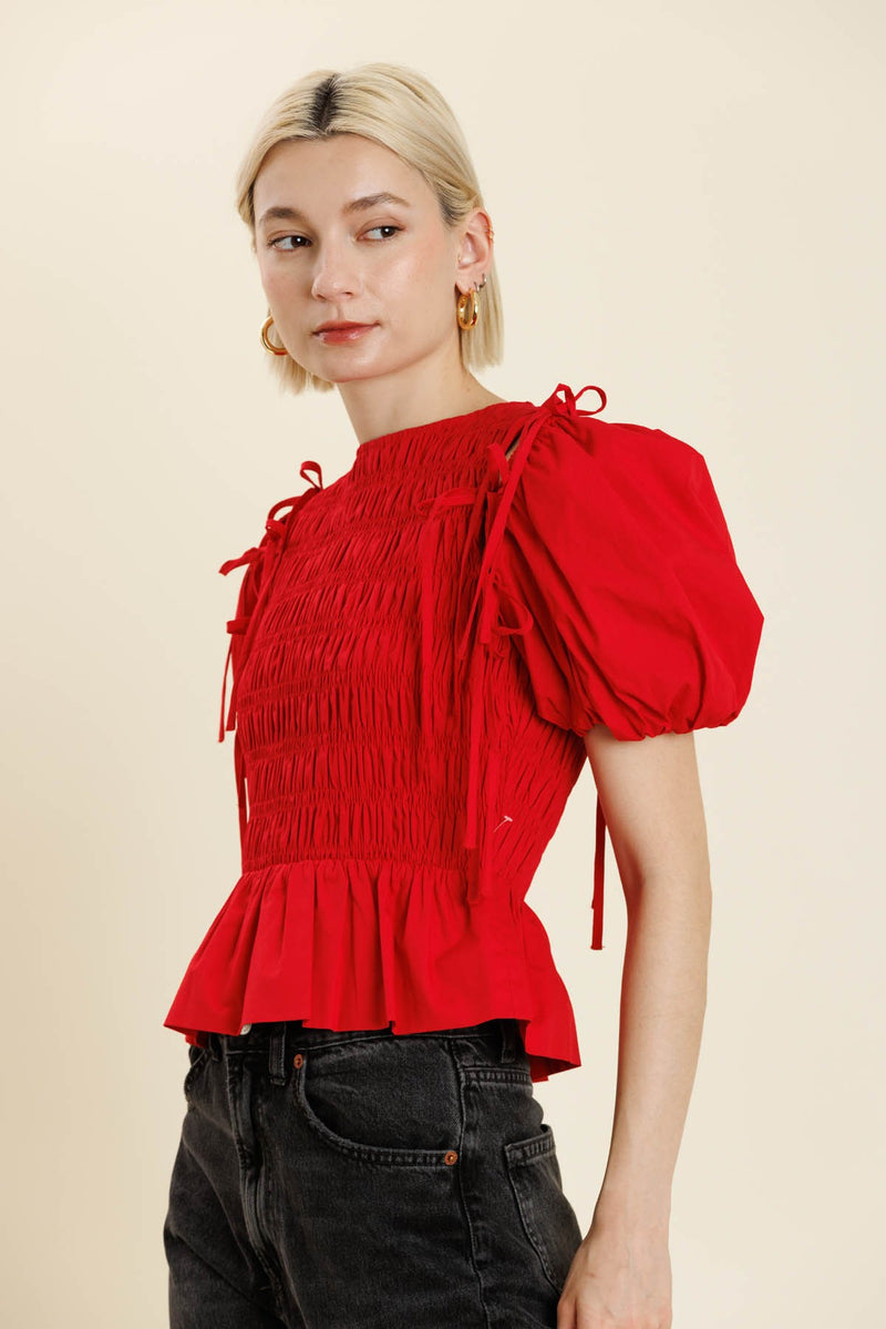 elliott detachable sleeve peplum