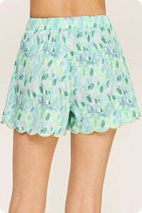 sydney scallop hem floral shorts