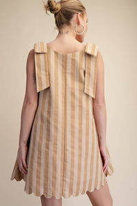 finding my way scallop stripe mini dress