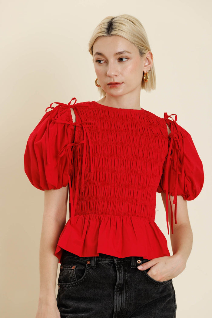 elliott detachable sleeve peplum