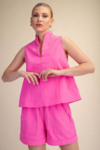 meredith high-collar top