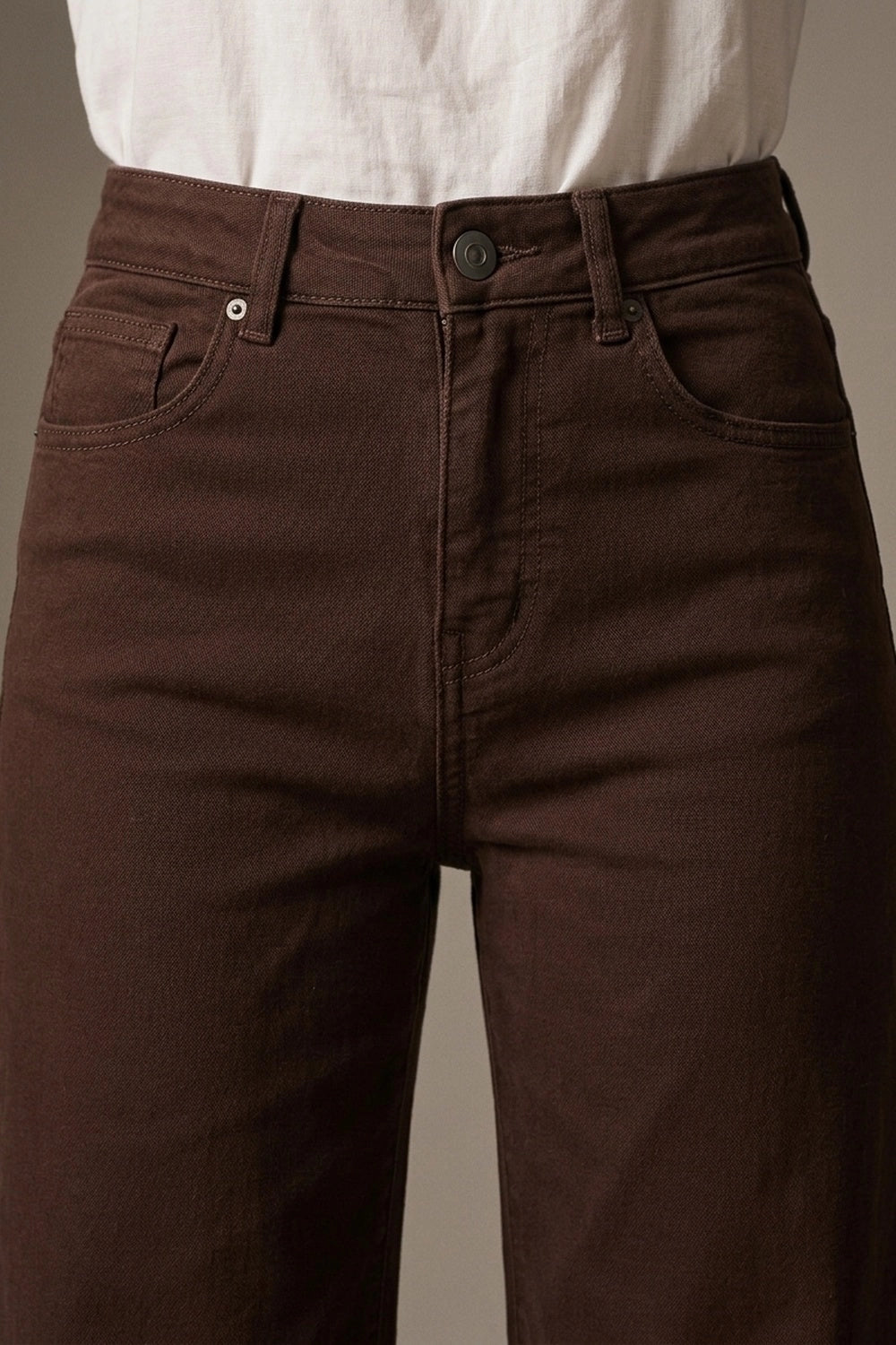 toasted wide-leg chocolate denim