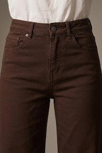 toasted wide-leg chocolate denim
