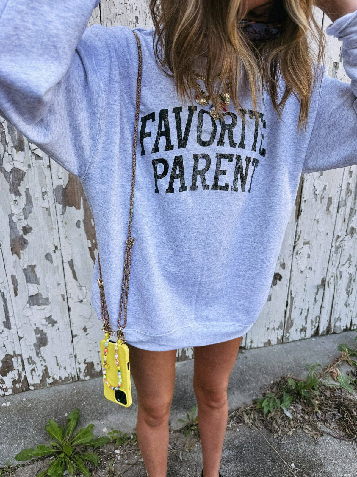 favorite parent sweatshirt - hanes / ash / black