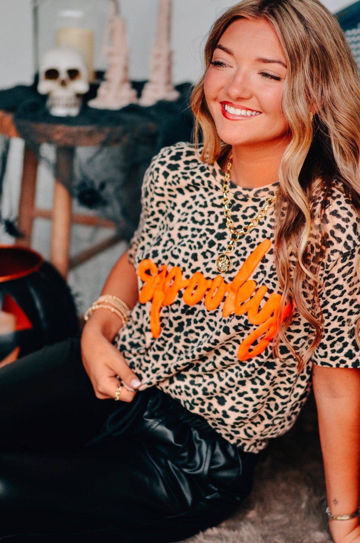 spooky bleached leopard tee