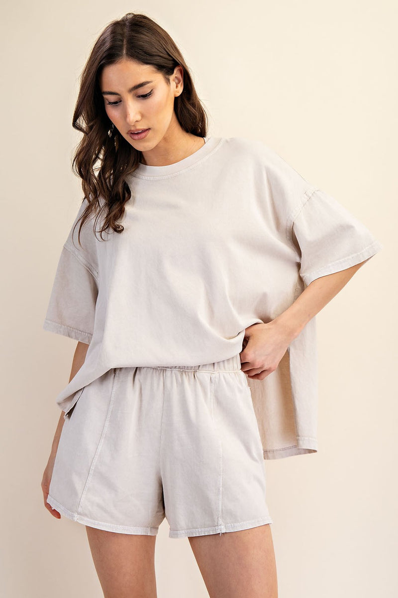 do it over again cotton split-hem tee