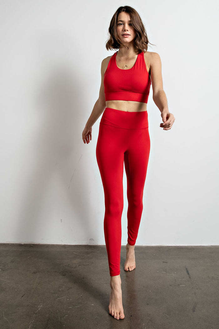 butter soft leggings | red
