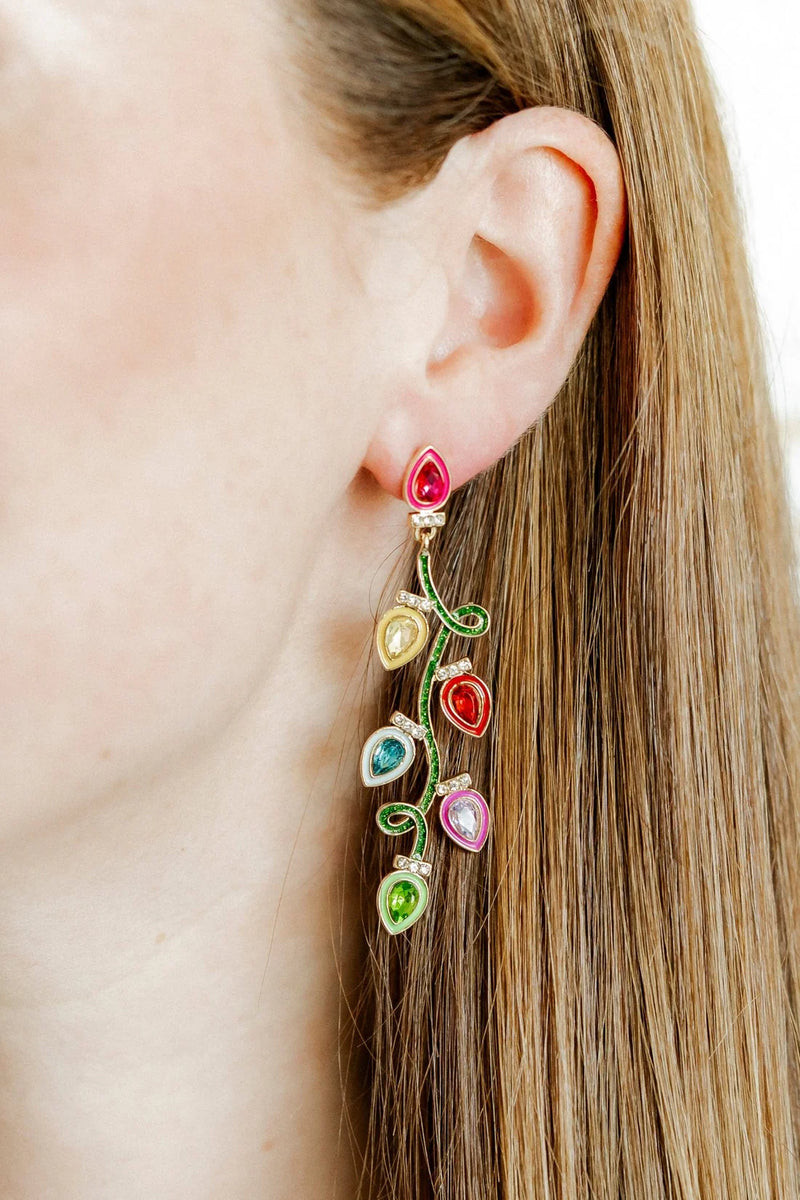 gloria christmas light earrings