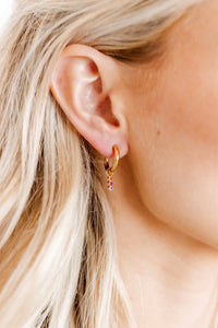 huggie charm earrings