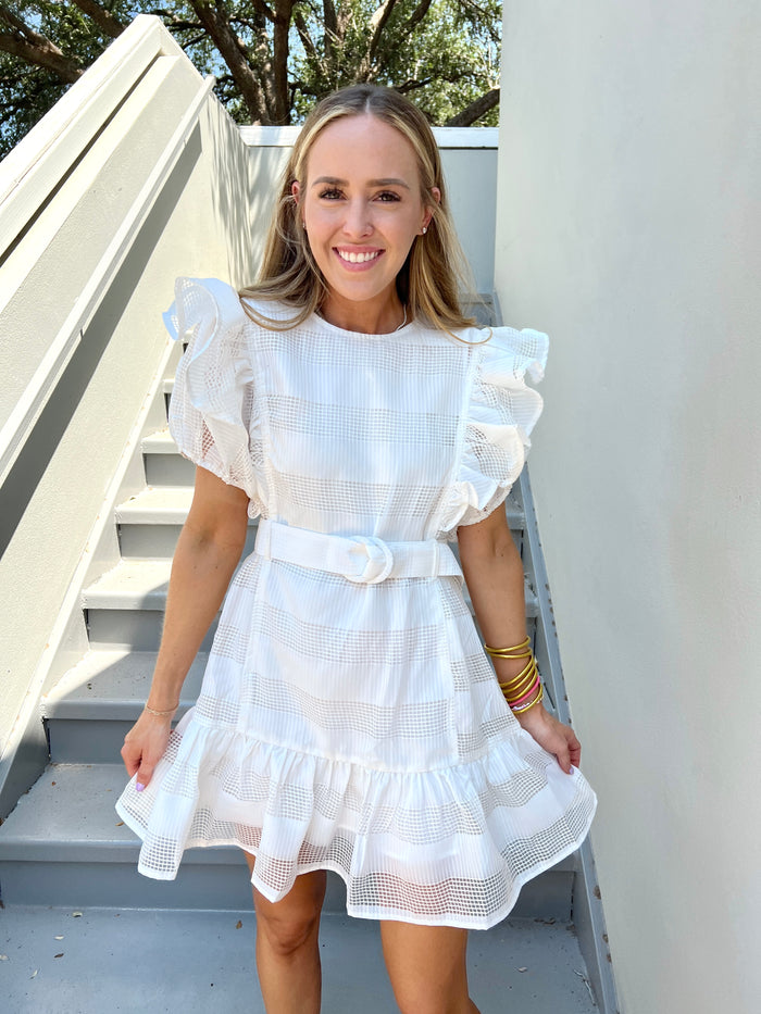 gridlocked white dress | FINAL SALE