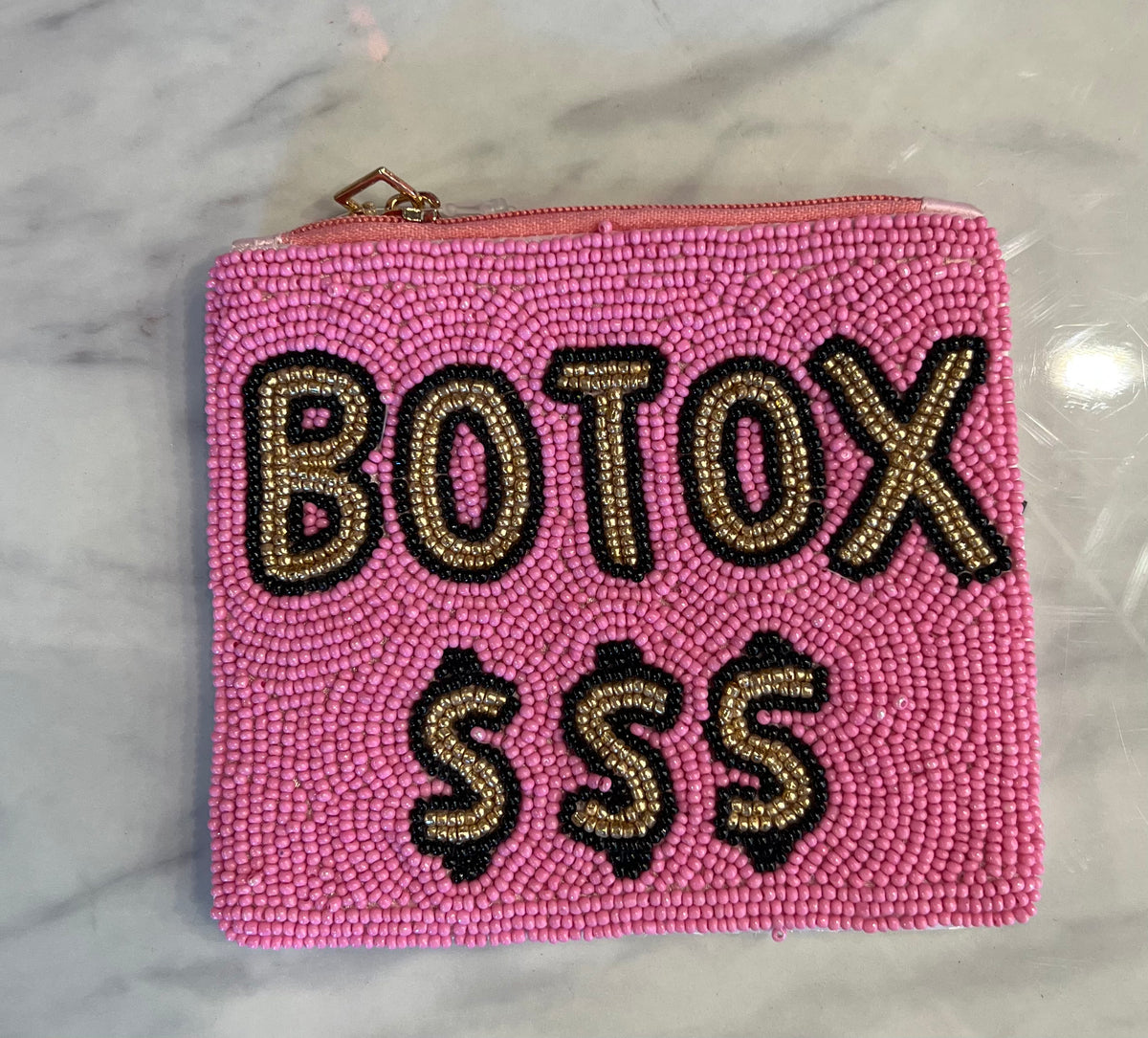 botox money beaded pouch