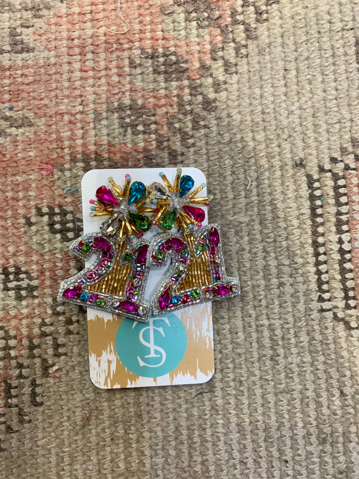 21st birthday beaded earrings