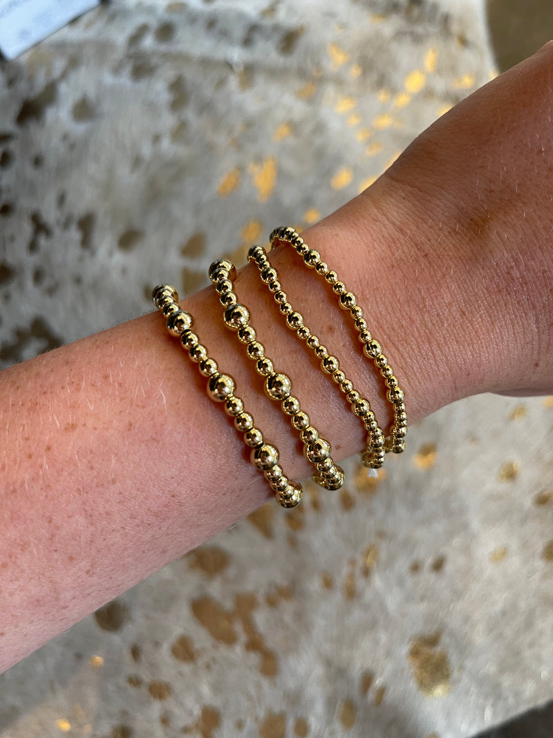stretchy gold beaded bracelets