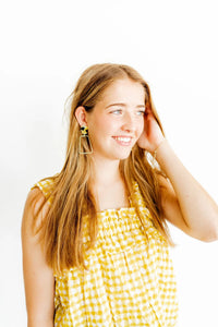 kaelyn mustard camo earrings