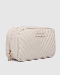 lacey quilted makeup bag