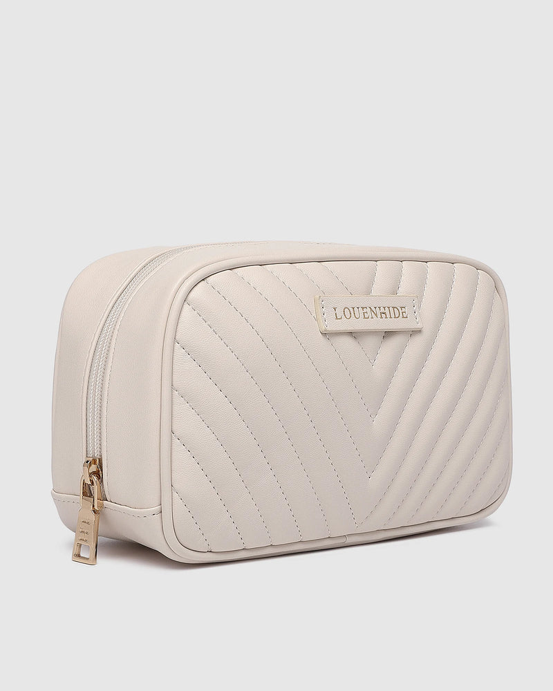 lacey quilted makeup bag